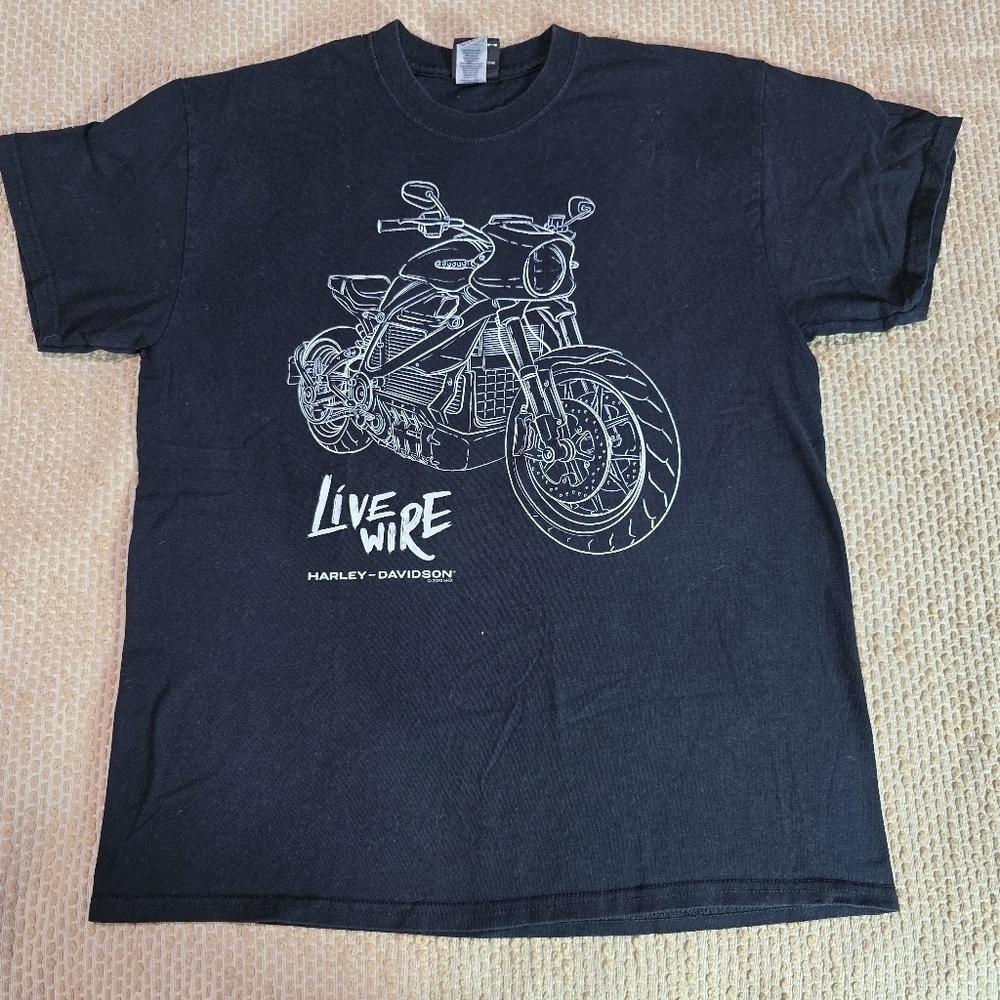 Harley Davidson T Shirt Mens Size L Black Live Wire 2020 Cotton Short Sleeve Tee